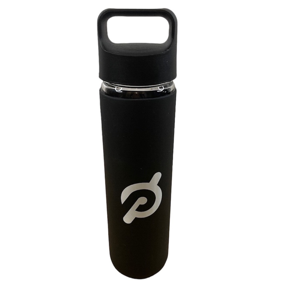 Peloton Black Non-Slip Silicone Sleeve Glass Water Bottle